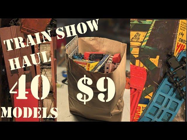 $9 Model Train Show MYSTERY BAG! 40 HO scale models, will all the locomotives run?
