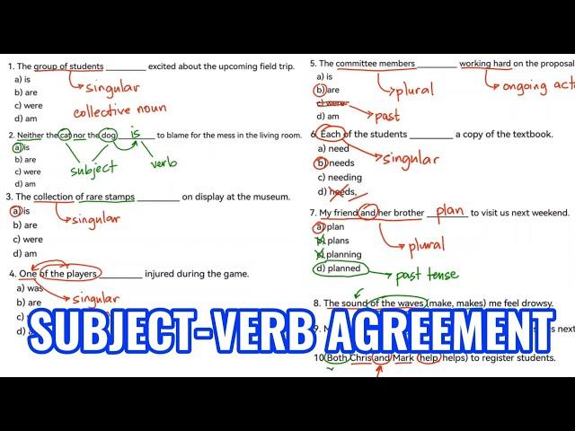 Subject Verb Agreement Practice | Exam Reviewer