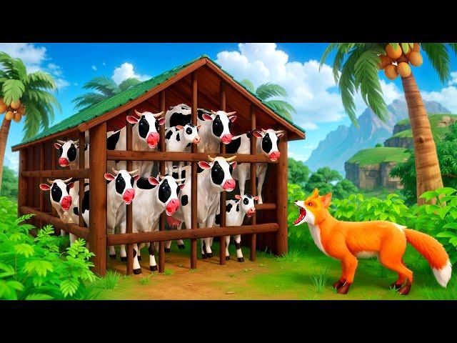 Cunning Fox Faces Crazy Cows in a Hilarious Game Challenge | Funny Animal Adventures