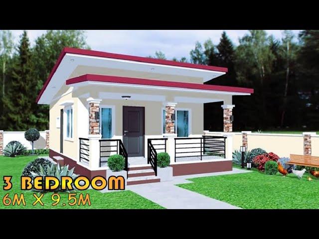 3 BEDROOM | SMALL HOUSE DESIGN IDEA | 6X9.5M | 57 SQM | SIMPLE HOUSE DESIGN