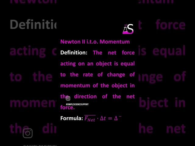 Newton's 2nd Law in terms of Momentum