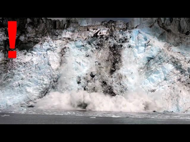 MONSTER GLACIER COLLAPSE caught on video