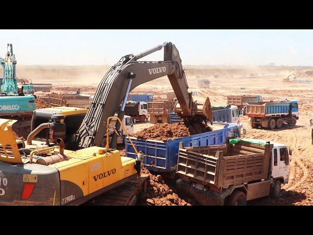 Amazing Excavator Volvo EC290blc loading Soil on Dump Truck | Excavator Equipment