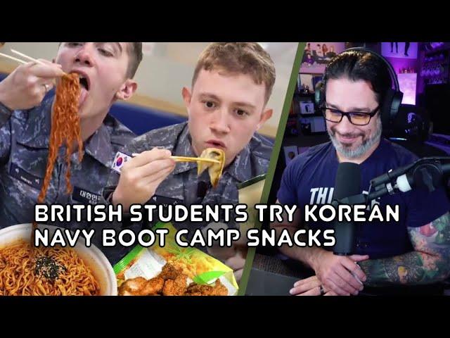US Marine Reacts - 'British Students Try Korean Navy Boot Camp Snacks'