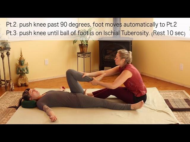 Thai Massage leg stretches demo - Lower Back pain relief