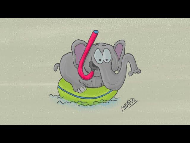 Elephant in Float Animation (Animated using Spine Pro) - Wigglepixel