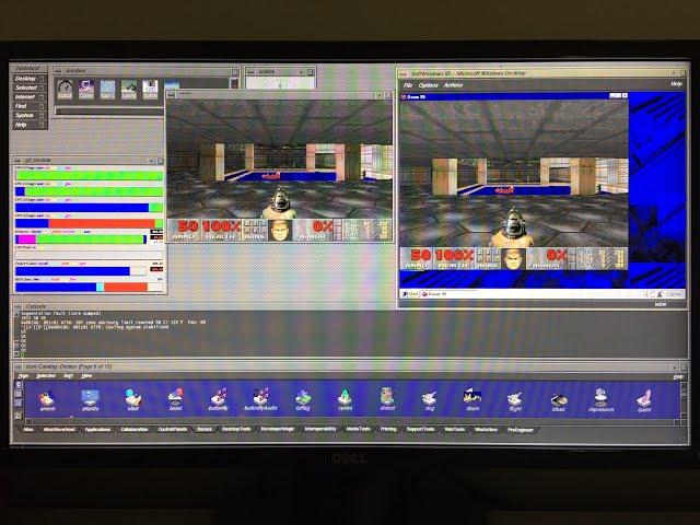 Running Doom in IRIX vs Doom 95 under SoftWindows 95