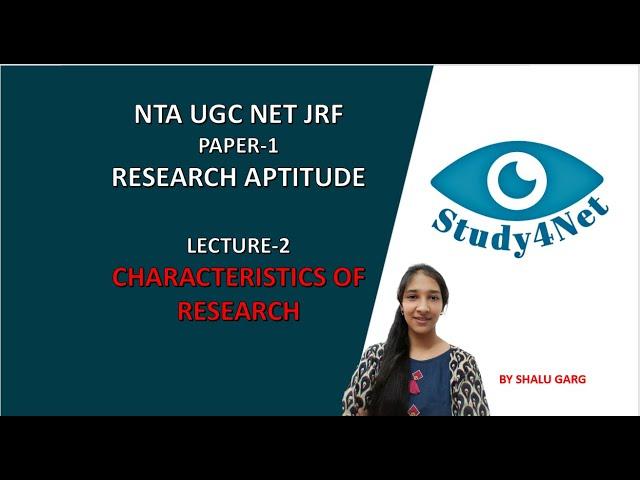 LECTURE-2 | CHARACTERISTICS OF RESEARCH | UNIT-2 RESEARCH APTITUDE.