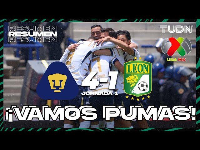 Resumen y goles | Pumas UNAM 4-1 León | Liga MX - Apertura 2024  - Jornada 1 | TUDN México