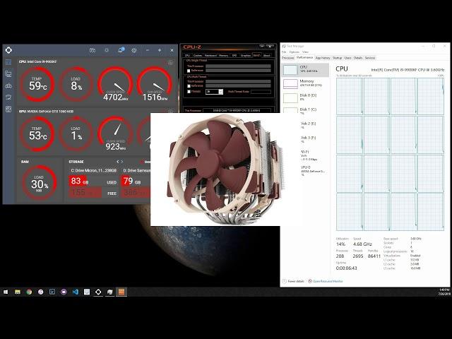 Cryorig H7 vs Noctua NH-D15 on an Intel i9 9900KF