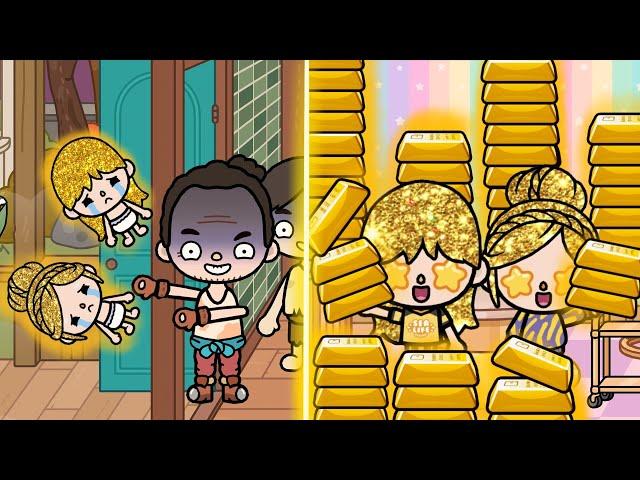 Twins Became Rich Because of Golden Hair | Toca Life Story | Toca Boca