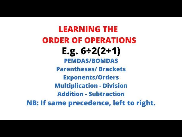 Easiest way to learn the Order of Operations ||Chris Maths Academy