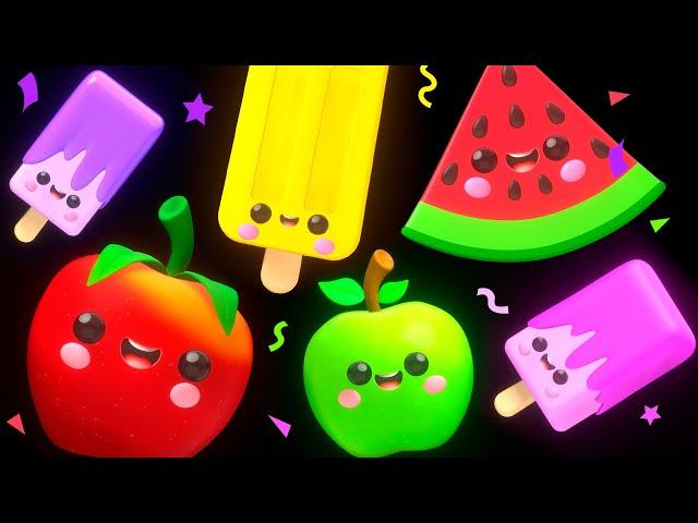 BABY FRUIT DANCING with Ice Cream ‍ Sensory Video 