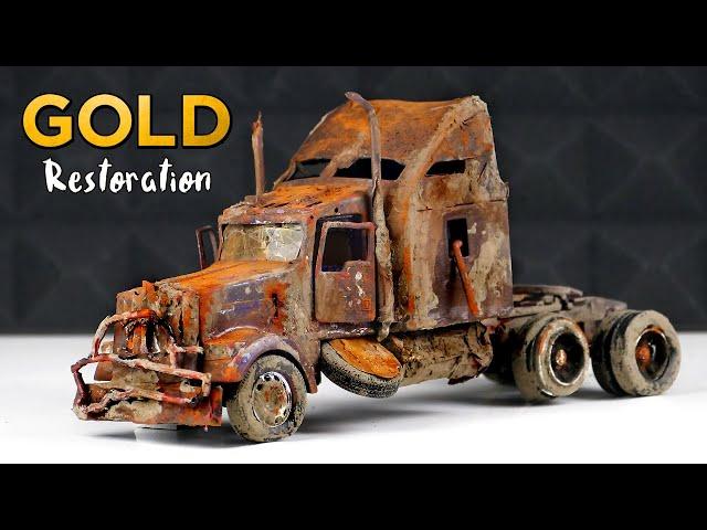 Restoration Kenworth Truck to 24k GOLD abandoned car