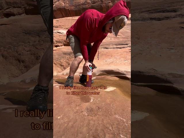 This is how I filter my water when I’m backpacking out in the backcountry desert!