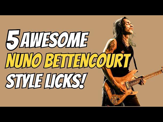 5 AWESOME Nuno Bettencourt Style Licks! (Guitar Lesson w/TAB) - MasterThatLick!