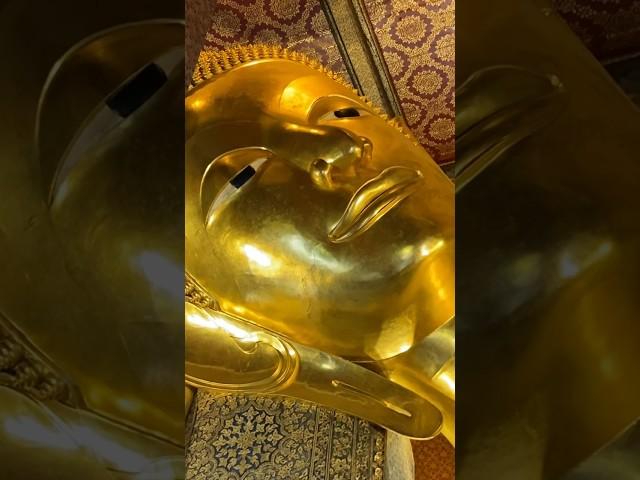 The reclining Buddha at Wat Pho in Bangkok, Thailand is 45m long & 15m high, covered in gold leaf