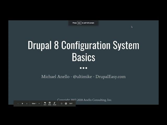 Drupal 8 Configuration System Basics