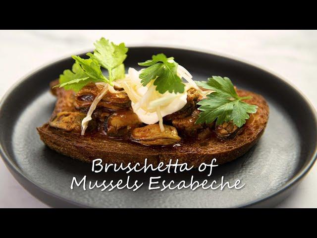 Bruschetta of Mussels Escabeche