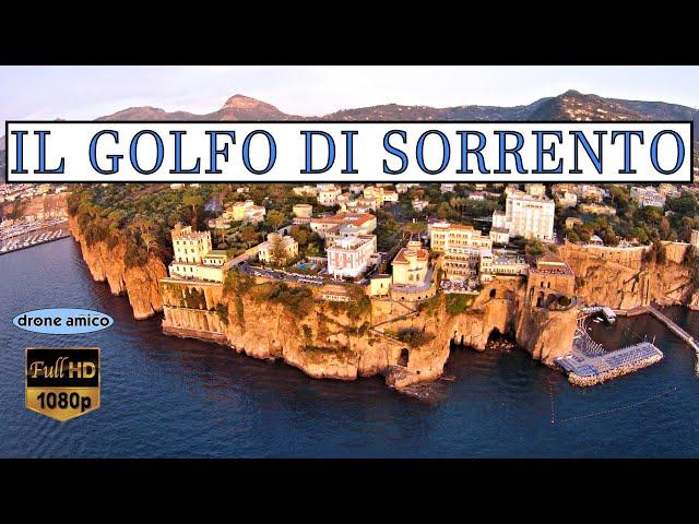 SORRENTO COAST - SANT'AGNELLO - GULF AT SUNSET WITH THE SAILING SHIP 'ROYAL CLIPPER' - DRONE VIDEO