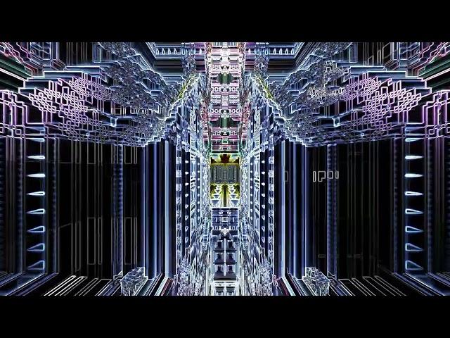Cyberspace City 4k VJ Loop Fractal Background Loop Wallpaper Screensaver Club Visuals