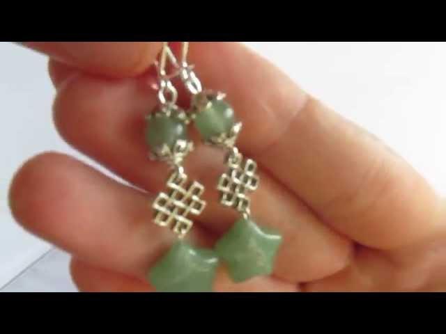 Cercei stelute aventurin | Cercei handmade GlamBazaar.ro