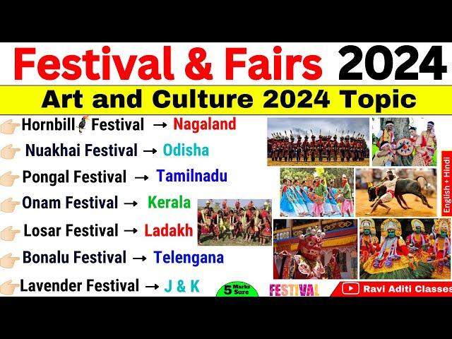 Festivals of India | Art and Culture | All State Festivals and Fair Current Affairs 2024 | Gk Trick