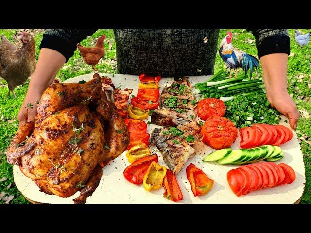 Chicken and Fish Fry in the Woods | OUTDOOR COOKING | VİLLAGE LİFE