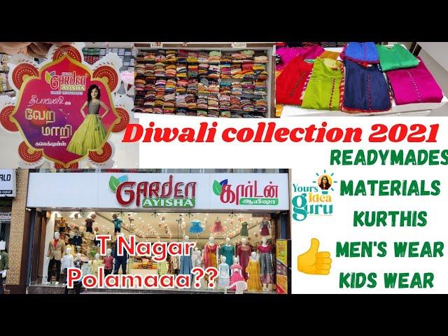 Chennai Diwali latest collections 2021|| Trendy dresses ||Garden Ayisha shop at T Nagar| family shop