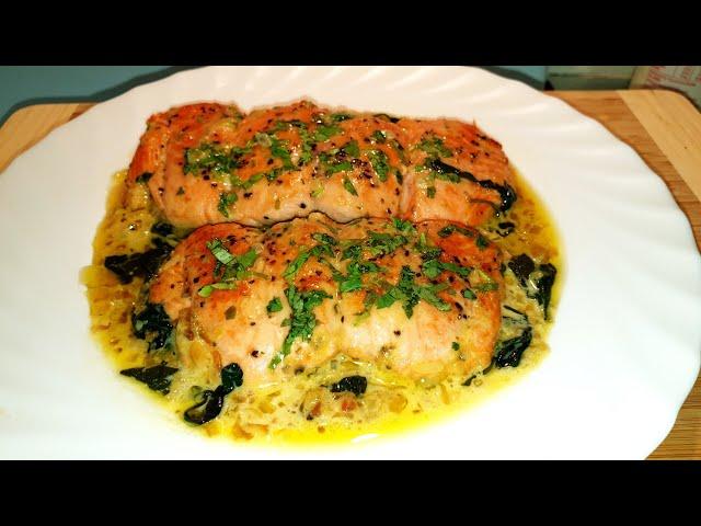 Salmon Pan Fried with Creamy Garlic Sauce || Best Taste Easy and Quick