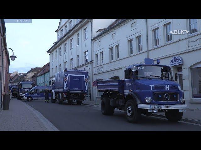 Evakuierung Haus Einsturzgefahr Hohenmölsen Friedensstraße Wasserrohrbruch Unterspülung THW