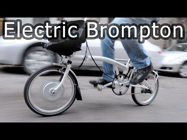 Electric Brompton bike, most compact electric folding bicycle