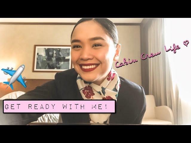 LIFE OF A FLIGHT ATTENDANT: Get Ready With Me | Rachel Mae Ortiz