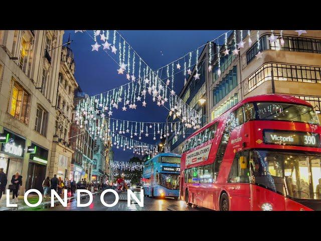 London Walking in Winter, London Winter Lights, Central London Streets