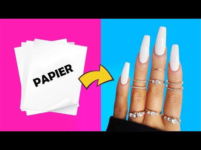 DIY - COMMENT FAIRE DES FAUX ONGLES IMPERMÉABLES À PARTIR DE "PAPIER" À LA MAISON - CLOUAGE