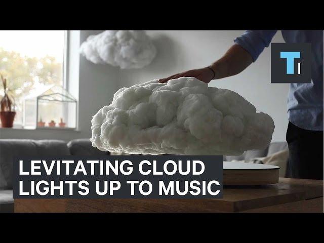 Floating cloud hides a sound and lighting system