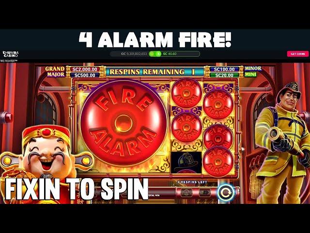 4 ALARM FIRE!  TSAI SHEN + LAST SPIN BONUS on Chumba Casino