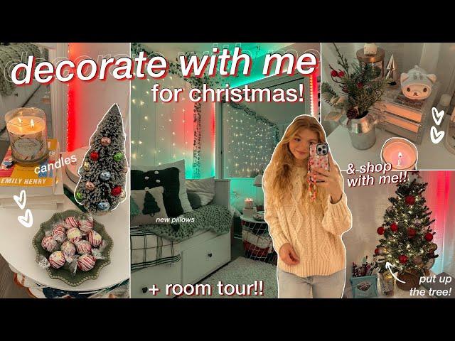 CHRISTMAS ROOM MAKEOVER: decorate & shop with me!! + ROOM TOUR 2022