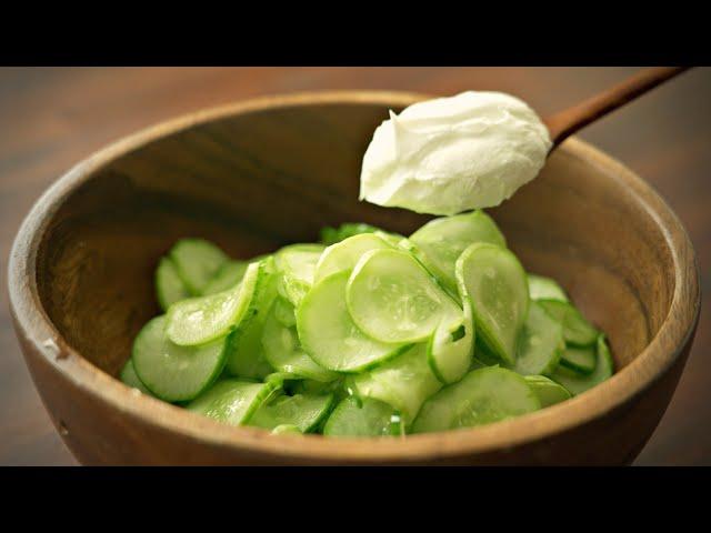 Make this cucumber salad for breakfast every day‼️It keeps your gut and skin healthy.