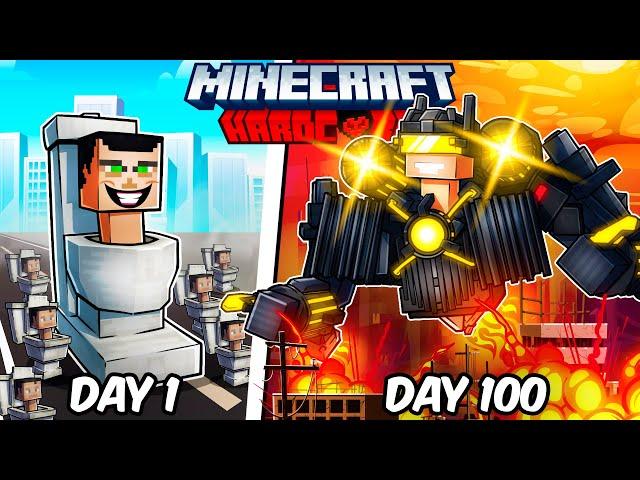 I Survived 100 Days as G-MAN TOILET in Hardcore Minecraft!