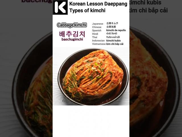 Korean Lesson Daeppang Types of kimchi #korealearning #learnkorean #korea #kimchi #shorts