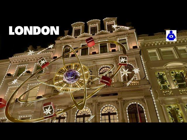 London Night Walk   Marylebone  MAYFAIR Christmas Lights 2024 | Central London Walking Tour | HDR