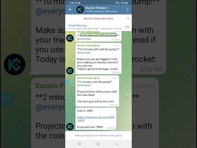 KuCoin Pump group on telegram 999% potential, did I Gain or Lose ?! Profit Or Loss?!