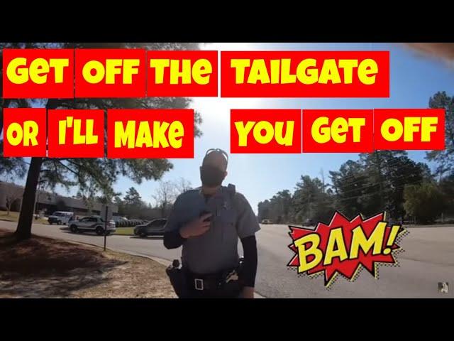 🟠Get off the tailgate or I'll make you get off! F**k Off 1st amendment audit fail