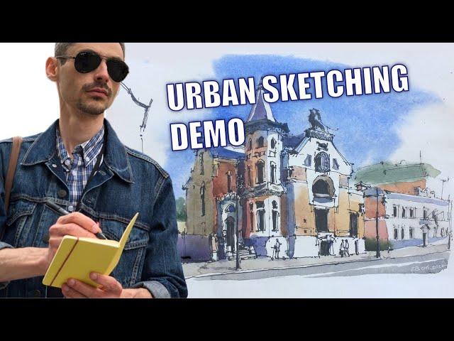 Urban sketching on location with Watercolor & Pen DEMO