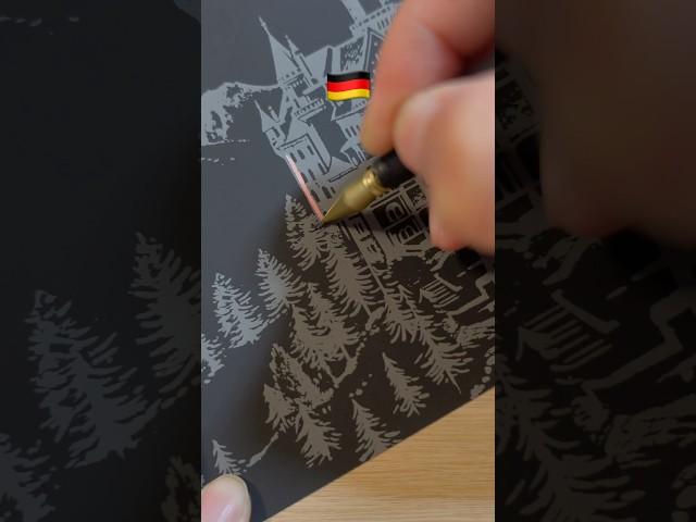 Watch Swan Castle’s Colors Come to Life! #germany #art #painting #diy #scratchart