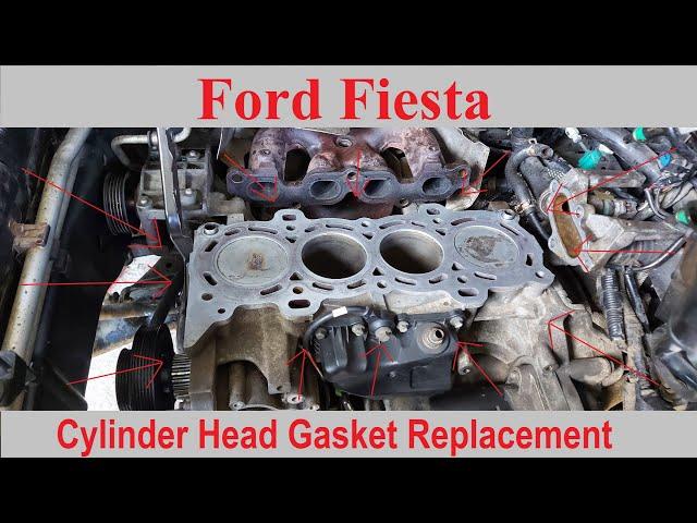 Ford Fiesta Cylinder Head Gasket Replacement                       @ClaudeTube