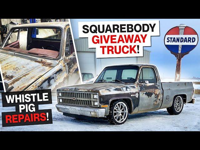 Squarebody Giveaway Truck Repairs! Windshield replacement, new wheels, tires and MORE!