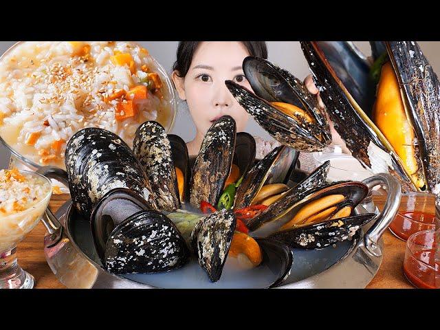 대왕 홍합 자연산 섭국 섭죽 먹방 giant mussel [eating show] mukbang korean food