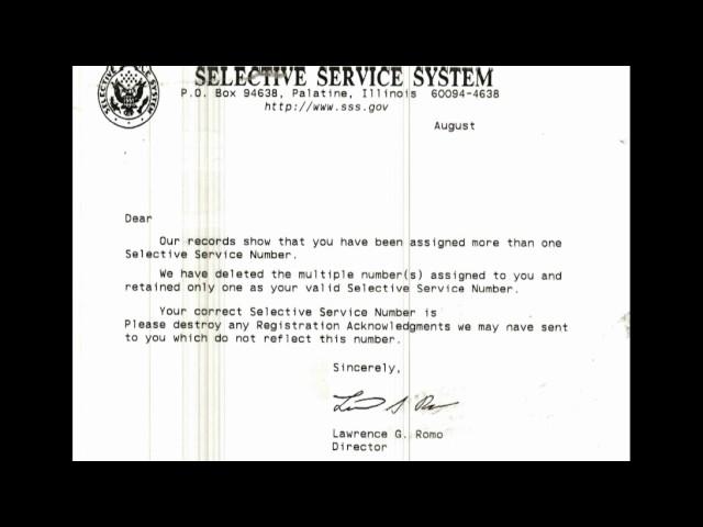 Selective Service Letter